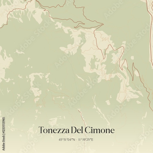 Vintage map of Tonezza Del Cimone, Italy. photo