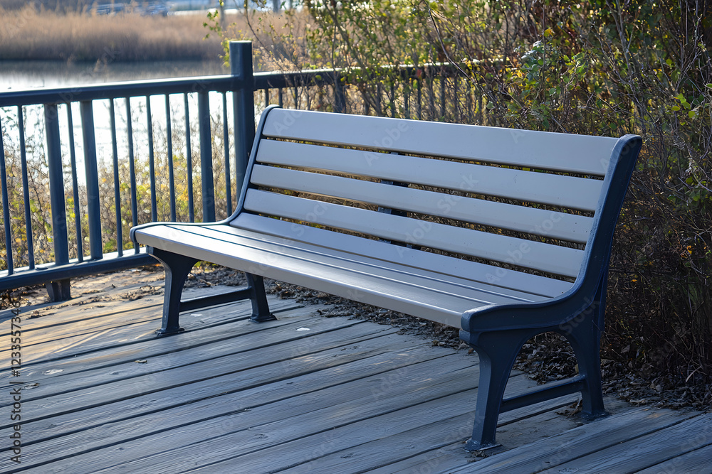 Serene Park Bench by the Water Serene Park Bench by the Water