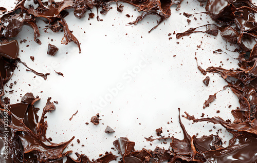 Melted Chocolate Frame: A Deliciously Decadent Background photo