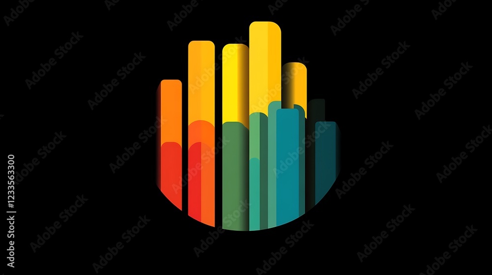 Abstract Colorful Vertical Bars Within A Circle Abstract Colorful Vertical Bars Within A Circle