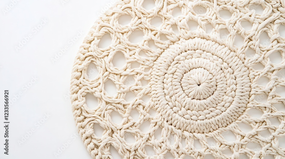 intricate rope pattern photographed from above on clean white background showing detailed texture and natural fiber patterns intricate rope pattern photographed from above on clean white background showing detailed texture and natural fiber patterns