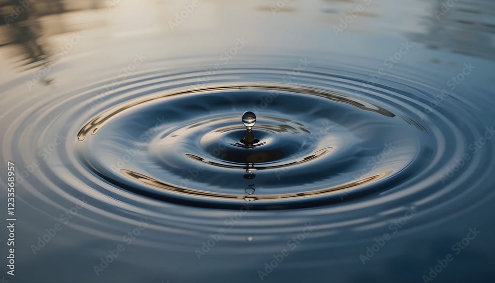 A ripple in still water created by a single drop A ripple in still water created by a single drop