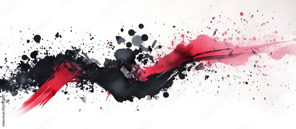 Abstract red and black ink splatters design. Abstract red and black ink splatters design.