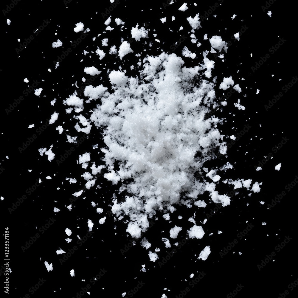 Obraz premium White powder explosion on black background.