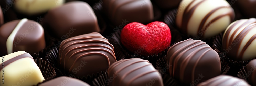 Fototapeta premium Chocolate gift for Valentine’s Day celebration.