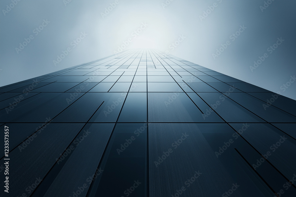 Modern Architecture: Ascending Lines of a Glass Facade Modern Architecture: Ascending Lines of a Glass Facade