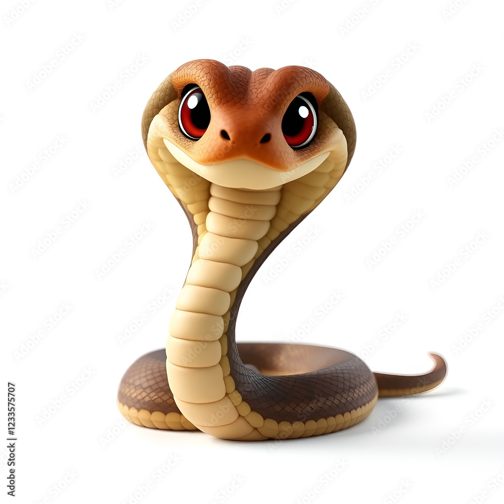 Fototapeta premium cartoon cobra snake with a smile