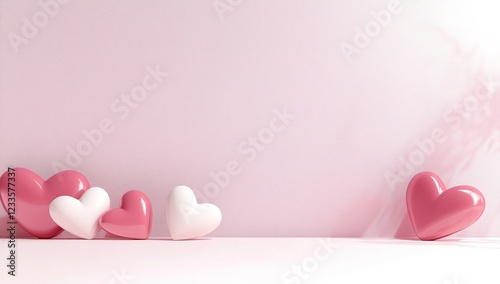Pink and White Heart Balloons for a Sweet Romantic Vibe