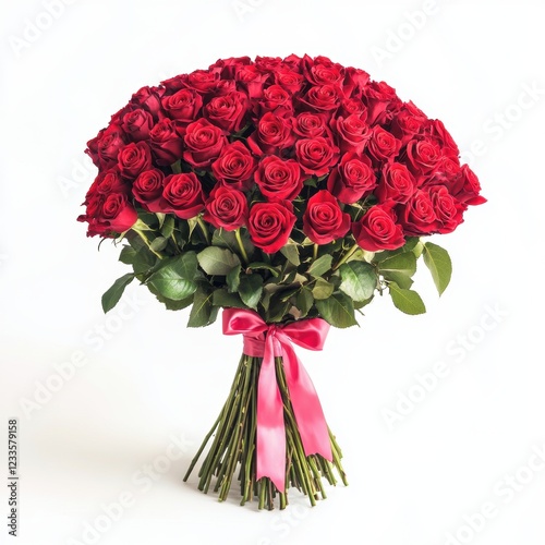 Beautiful rose flower boutique for Valentine’s Day greeting card design.