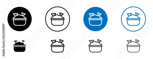 Guacamole icons set in black and blue colors on white background