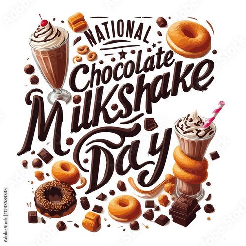 typography of National Chocolate Day on a white background