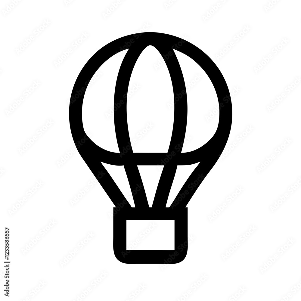Obraz premium Hot Air Balloon Vector Icon – Adventure and Travel Symbol