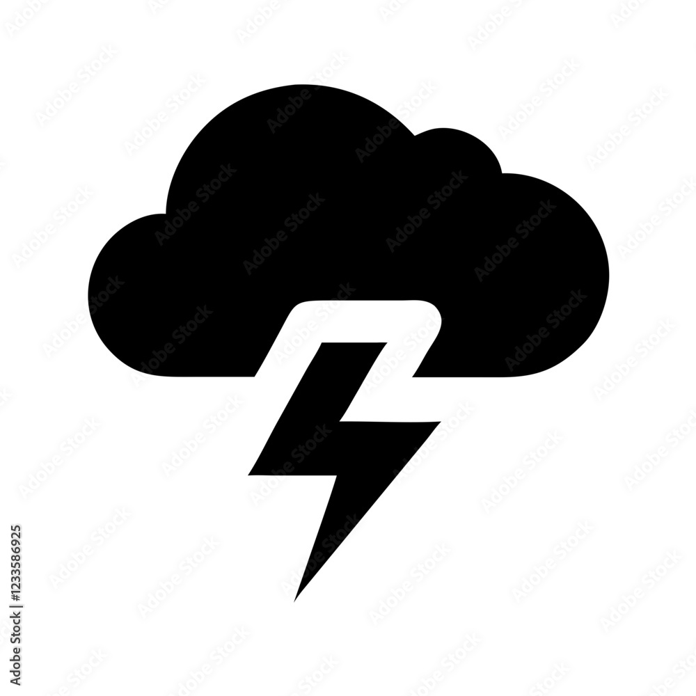 Lightning Bolt and Cloud Vector Icon – Storm and Energy Symbol Lightning Bolt and Cloud Vector Icon – Storm and Energy Symbol