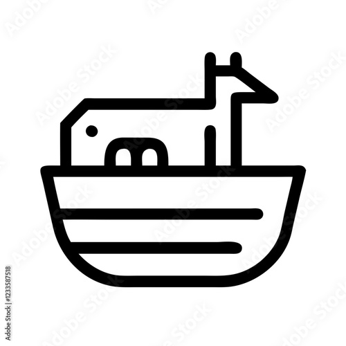 Noah's Ark Vector Icon – Biblical and Historic Symbol