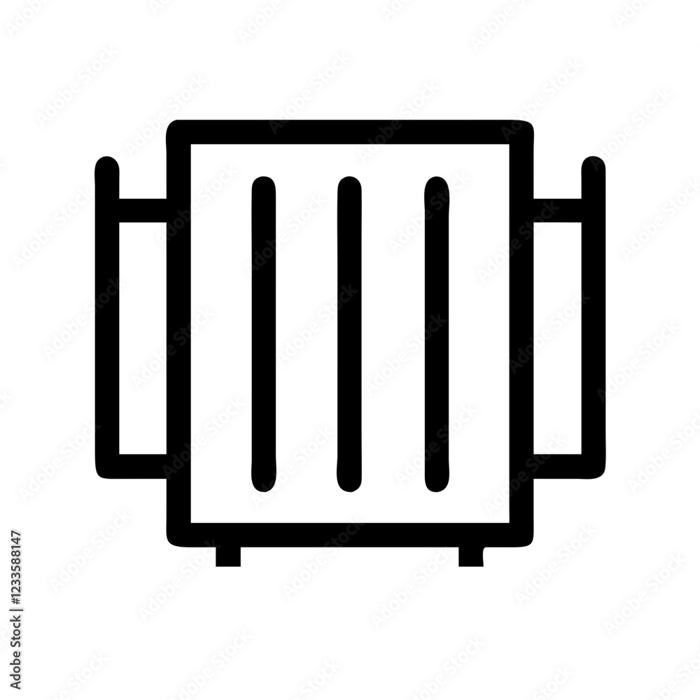 Radiator Vector Icon – Heating and Energy Symbol Radiator Vector Icon – Heating and Energy Symbol
