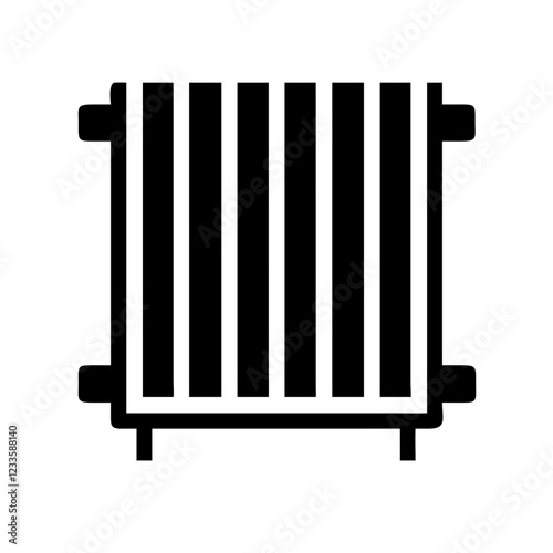 Radiator Vector Icon – Heating and Energy Symbol