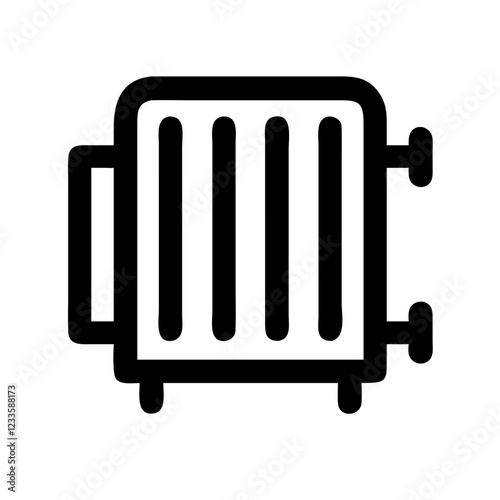 Radiator Vector Icon – Heating and Energy Symbol