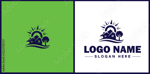 Property Management icon Estate management Real estate management Property administration flat logo sign symbol editable vector