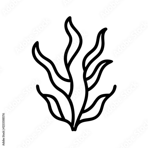 Seaweed Vector Icon – Ocean Plant Symbol