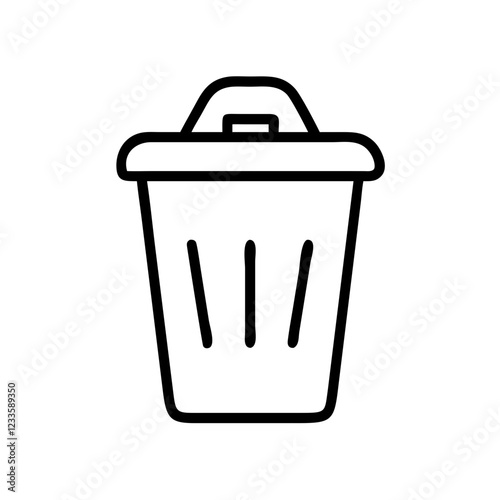 Trash Can Vector Icon – Clean and Tidy Waste Bin Symbol