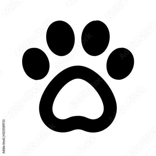 Paw Print Vector Icon – Simple and Stylish Animal Track