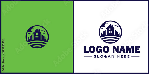 Property Management icon Estate management Real estate management Property administration flat logo sign symbol editable vector