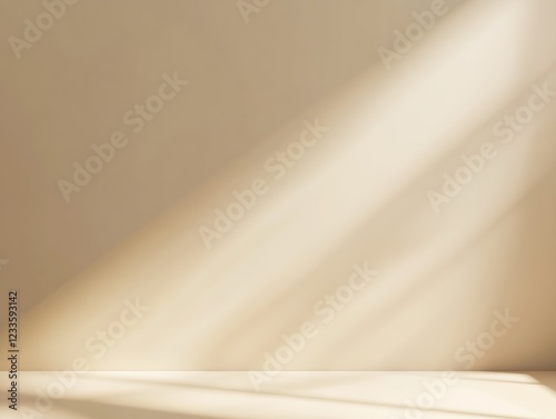 Serene Minimalist Interior with Elegant Sunlight and Neutral Color Scheme for Tranquil Atmosphere : Generative AI
