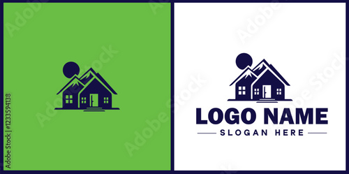 Property Management icon Estate management Real estate management Property administration flat logo sign symbol editable vector