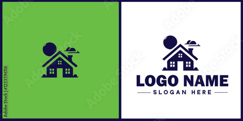 Property Management icon Estate management Real estate management Property administration flat logo sign symbol editable vector