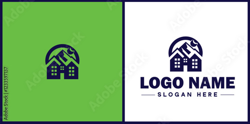 Property Management icon Estate management Real estate management Property administration flat logo sign symbol editable vector