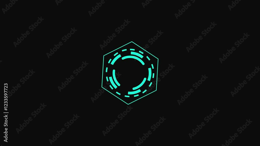 Glowing HUD sci-fi interface - Vertical futuristic target scan animation