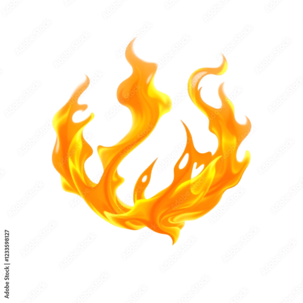 Circular Ring of Fire with Realistic Flames - Isolated on Transparent Background Circular Ring of Fire with Realistic Flames - Isolated on Transparent Background