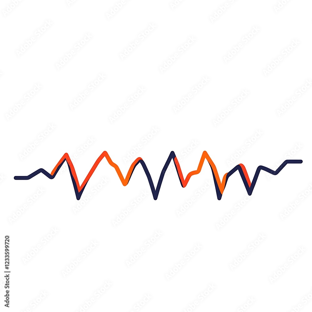 Abstract waveform graphic showing dual fluctuating lines Abstract waveform graphic showing dual fluctuating lines