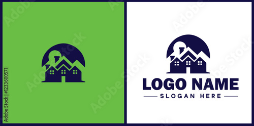 Property Management icon Estate management Real estate management Property administration flat logo sign symbol editable vector