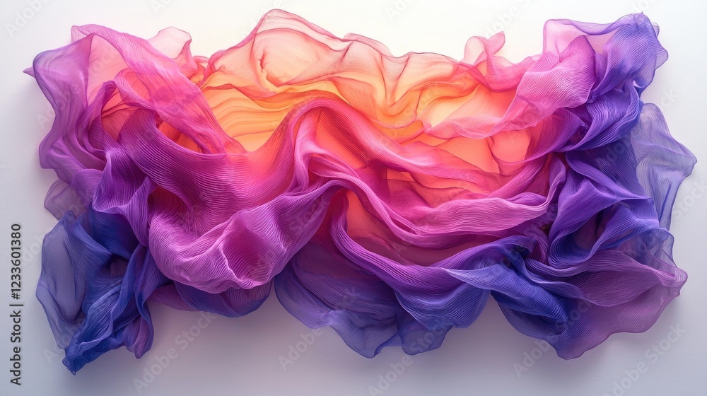 Flowing fabric drapes in vibrant pink and purple hues, creating a soft, artistic backdrop Flowing fabric drapes in vibrant pink and purple hues, creating a soft, artistic backdrop