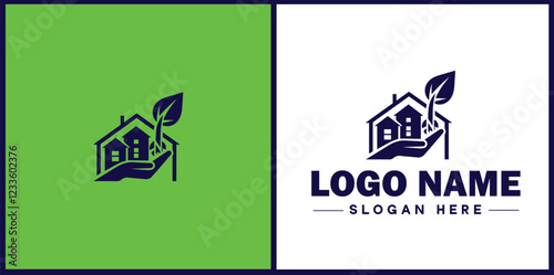 Property Management icon Estate management Real estate management Property administration flat logo sign symbol editable vector