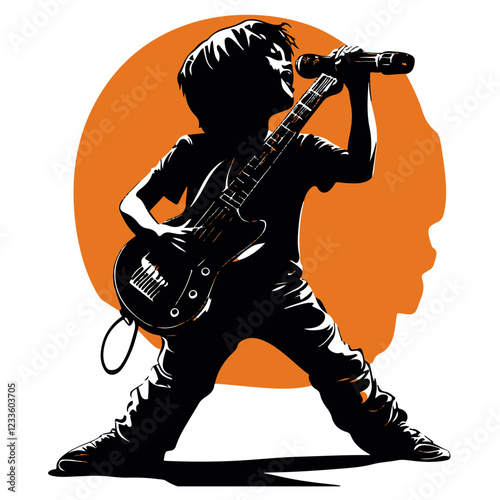 Silhouette Artwork: Musicians in Action with Instruments