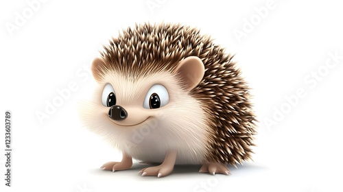 Hedgehog cartoon on white background
