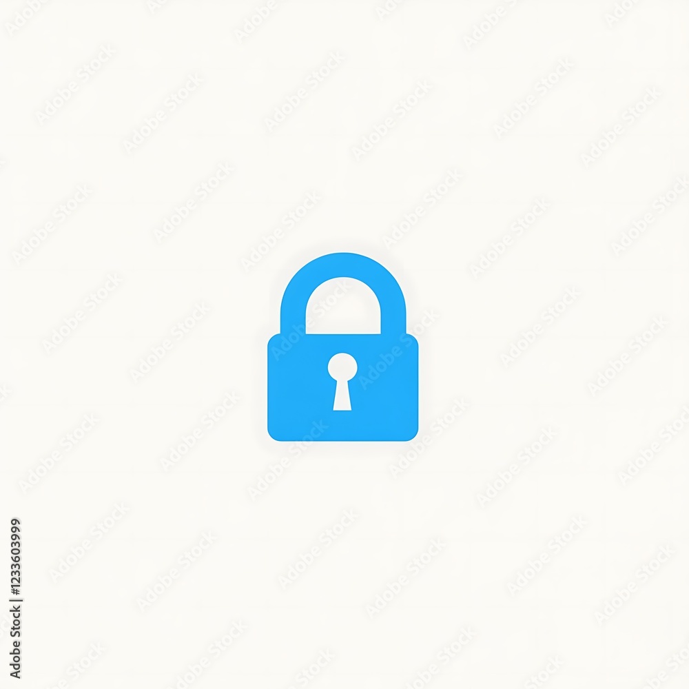 A Simple Blue Padlock Icon Represents Security A Simple Blue Padlock Icon Represents Security