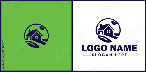 Property Management icon Estate management Real estate management Property administration flat logo sign symbol editable vector