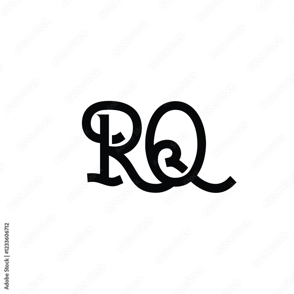 RQ monogram logo design letter text name symbol monochrome logotype alphabet character simple logo RQ monogram logo design letter text name symbol monochrome logotype alphabet character simple logo
