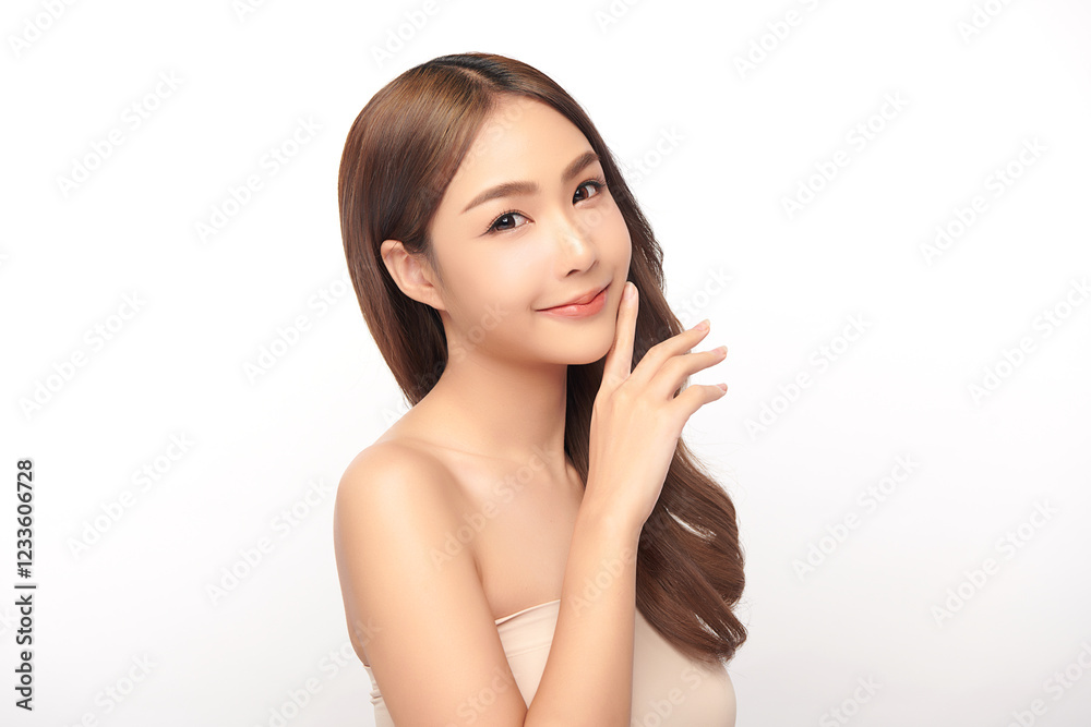 Beautiful young asian woman with clean fresh skin on white background, Face care, Facial treatment, Cosmetology, beauty and spa, Asian women portrait. Beautiful young asian woman with clean fresh skin on white background, Face care, Facial treatment, Cosmetology, beauty and spa, Asian women portrait.