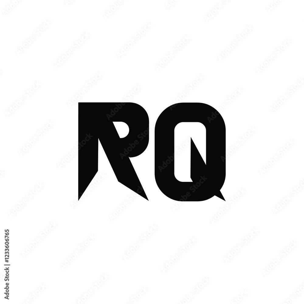 RQ monogram logo design letter text name symbol monochrome logotype alphabet character simple logo RQ monogram logo design letter text name symbol monochrome logotype alphabet character simple logo