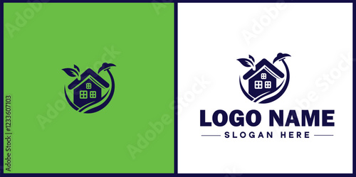 Property Management icon Estate management Real estate management Property administration flat logo sign symbol editable vector