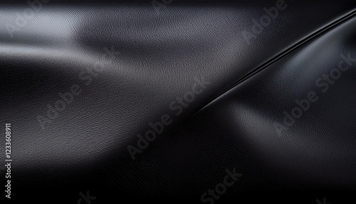 Highly Detailed CloseUp of Durable Black RubberCoated Technical Fabric, Showcasing Intricate Textures and Patterns photo