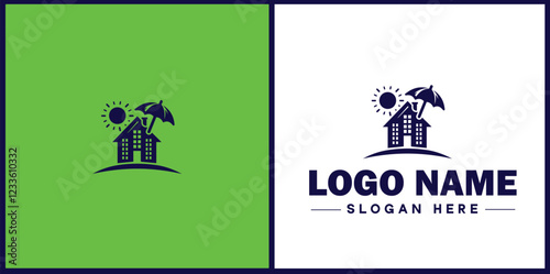 Property Management icon Estate management Real estate management Property administration flat logo sign symbol editable vector