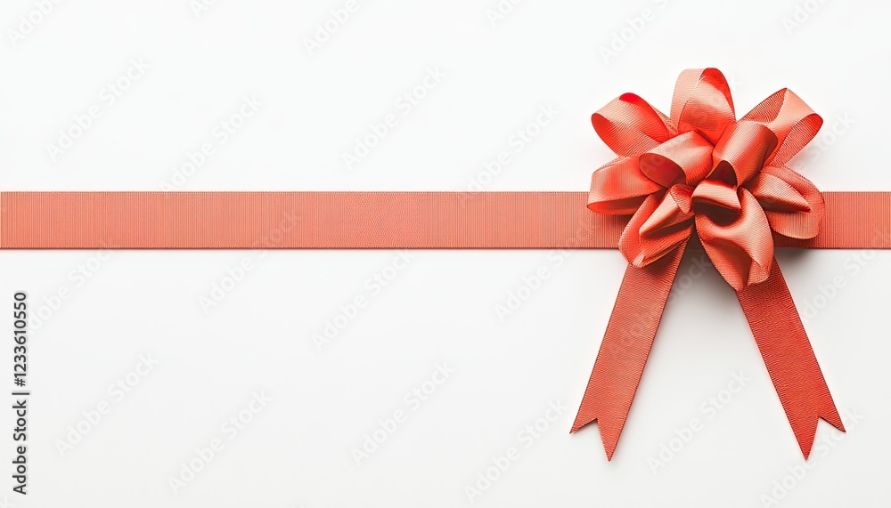 Elegant red ribbon with a bow on a white background, perfect for gift wrapping and celebrations (2) Elegant red ribbon with a bow on a white background, perfect for gift wrapping and celebrations (2)