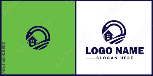 Property Management icon Estate management Real estate management Property administration flat logo sign symbol editable vector