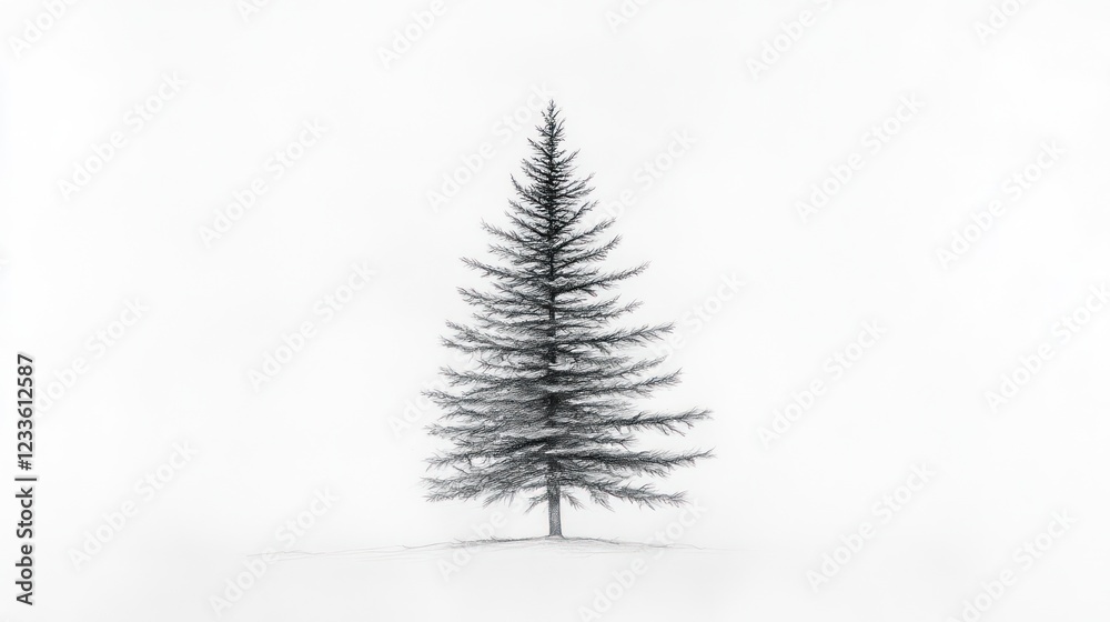 Lone tree, snowy field, winter solitude, minimalist Lone tree, snowy field, winter solitude, minimalist