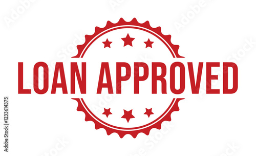 LOAN APPROVED Red rubber stamp on white background. LOAN APPROVED stamp sign. LOAN APPROVED stamp.